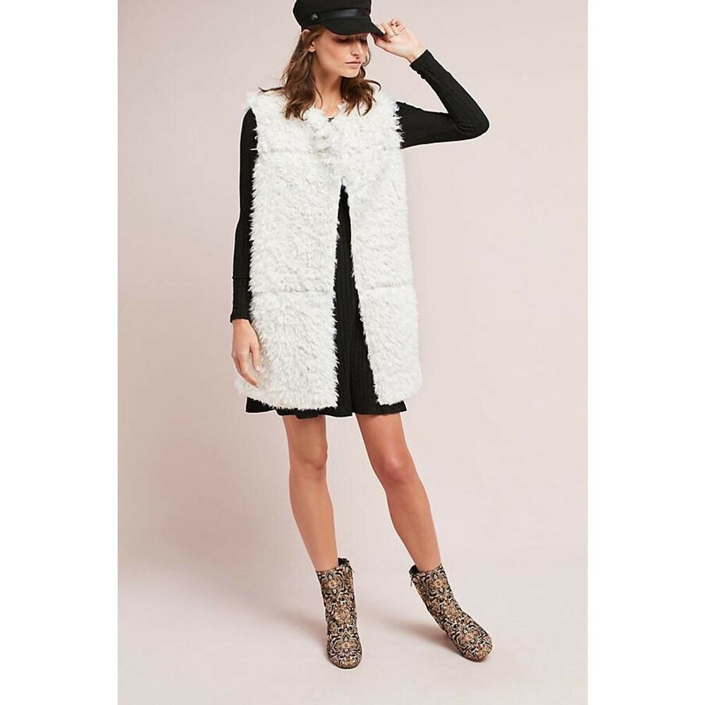 NEW Anthropologie Michael Stars $168 Faux Fur Reversible Vest Size Small